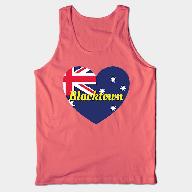 Blacktown NSW Australia Australian Flag Heart Tank Top by DPattonPD